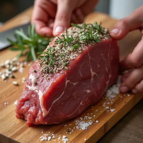 Frottez le jarret de bœuf avec du sel